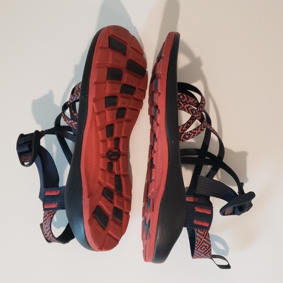Chaco ZX1 Ecotread Padded Eclipse Sandals Girls Size 6 Kids JR Orange Black - Picture 11 of 16